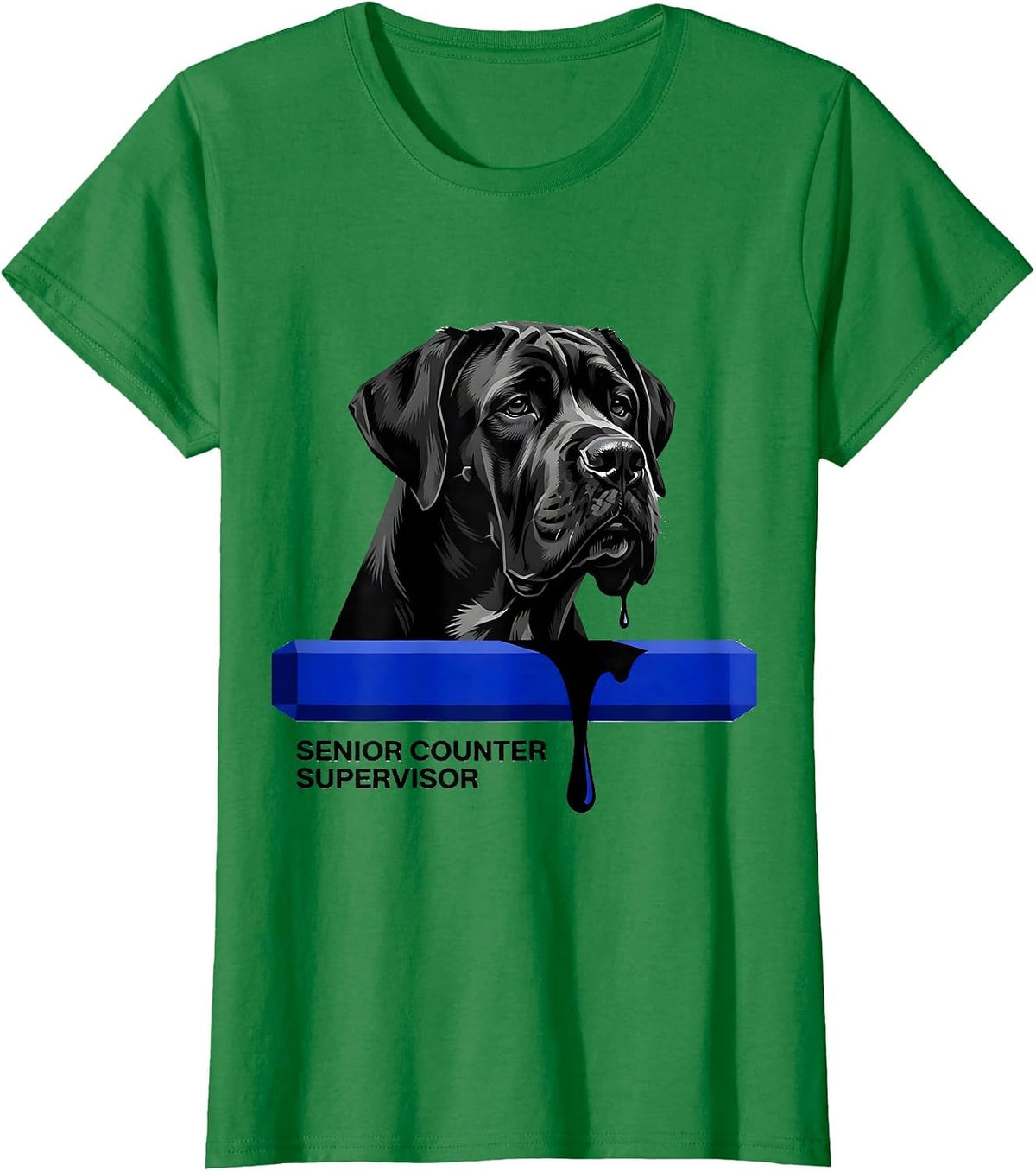 Women's Senior Counter Supervisor Funny Great Dane Dog Owner Breed T-Shirt - Kelly Green