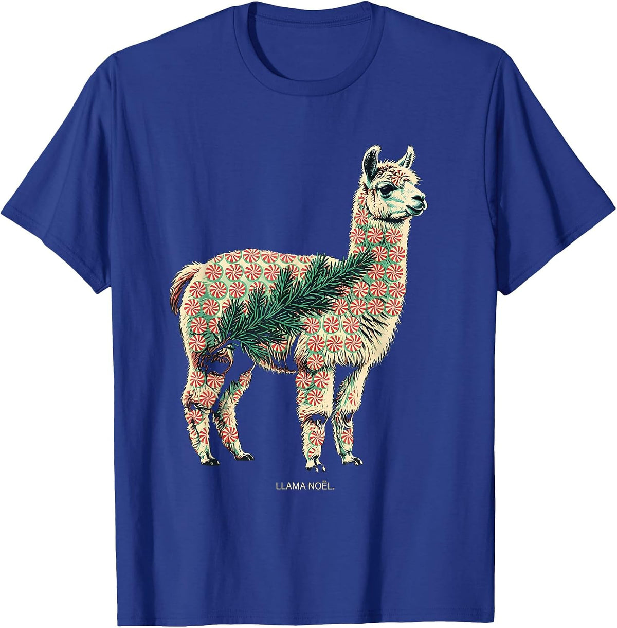 Llama Noël Funny Llama Christmas Animal Lover Gift T-Shirt - Royal Blue