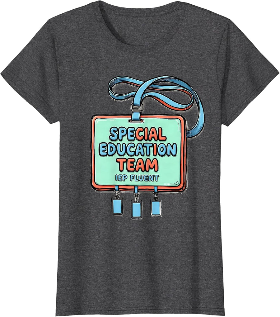 Women's Special Education Team IEP Fluent Teacher Appreciation T-Shirt - Dark Heather Grey