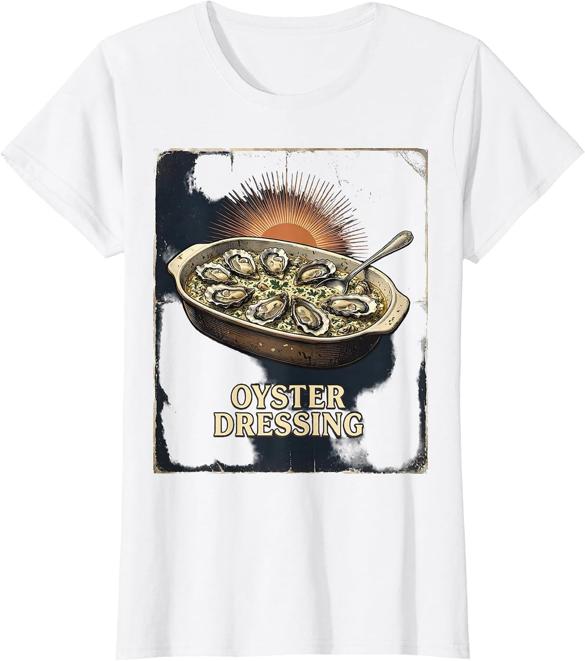 Oyster Dressing Vintage Thanksgiving Bootleg 90's Rap Rock T-Shirt - White