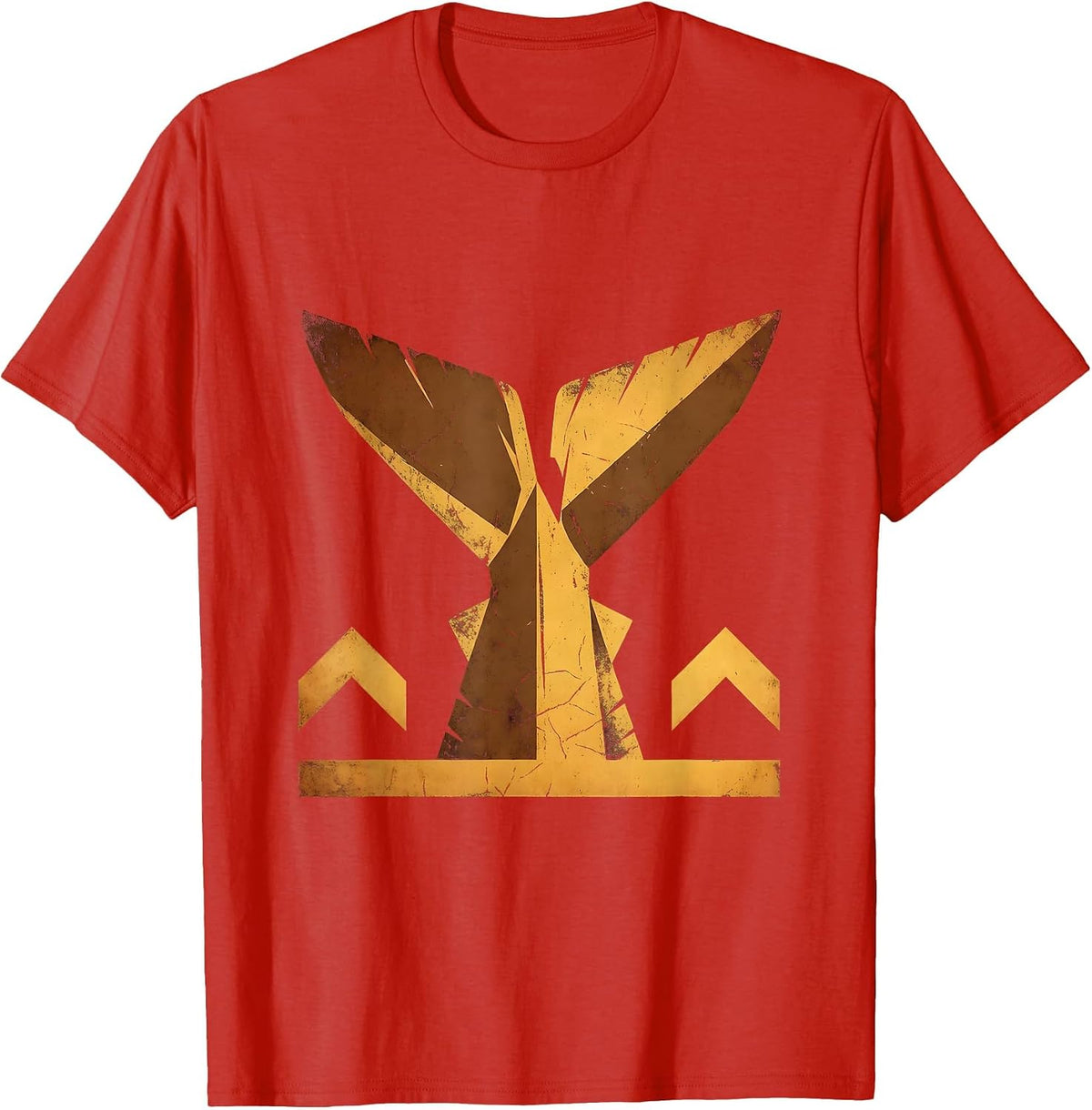 Men's Alaska Halibut Tail Ocean Surface Graphic T-Shirt - Red