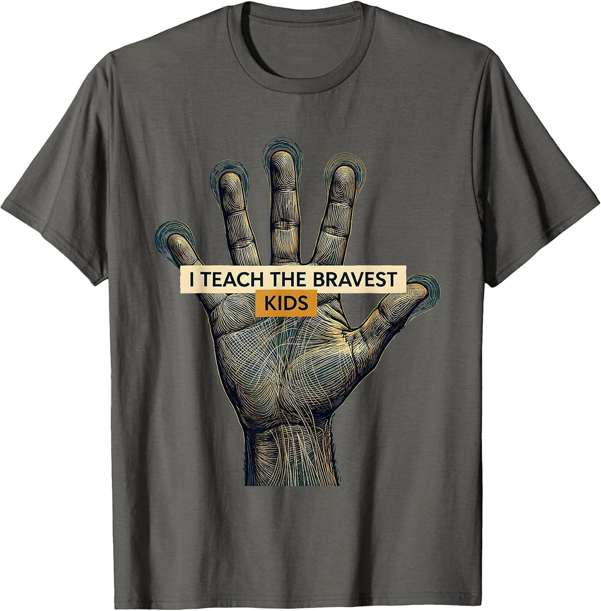 Men's I Teach the Bravest Kids Sped Teacher Design T-Shirt - Asphalt Grey