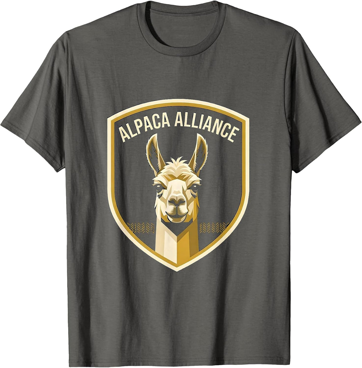 Men's Alpaca Alliance Funny Llama Humor Novelty Gift T-Shirt - Asphalt Grey