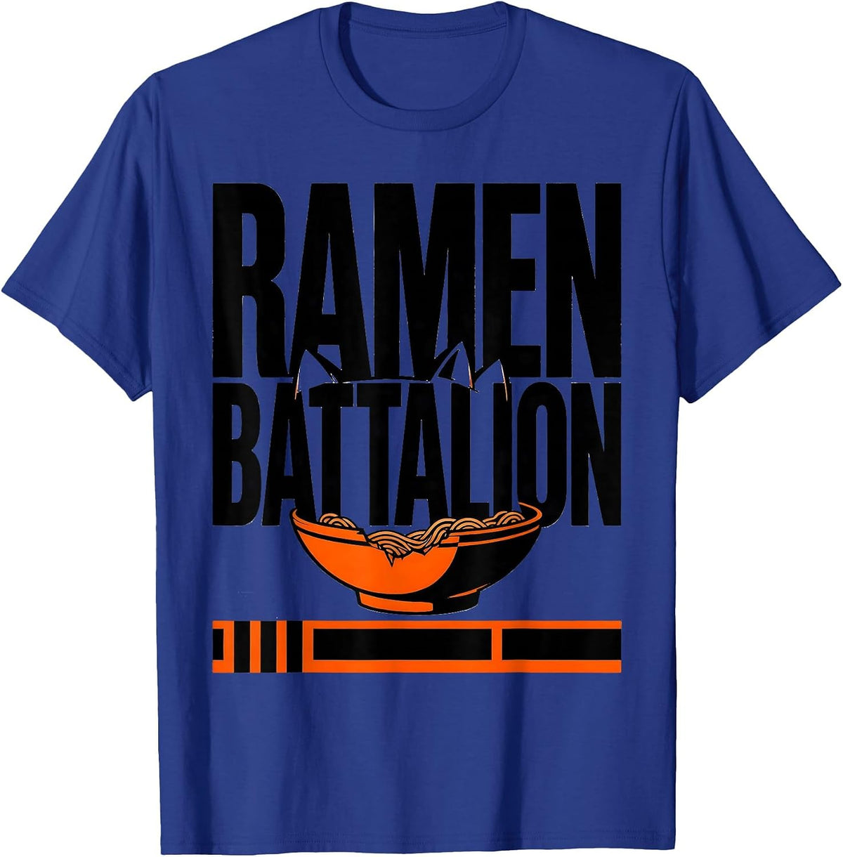 RAMEN BATTALION Kawaii Anime Cat Japanese Humor T-Shirt - Royal Blue