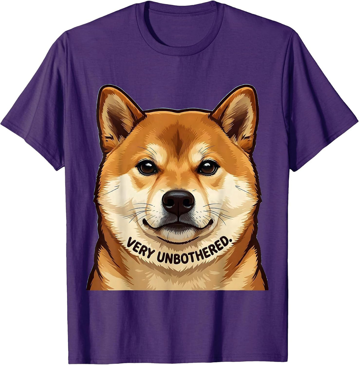 Men's Very Unbothered Kawaii Shiba Inu Dog Lover Meme Humor T-Shirt - Purple