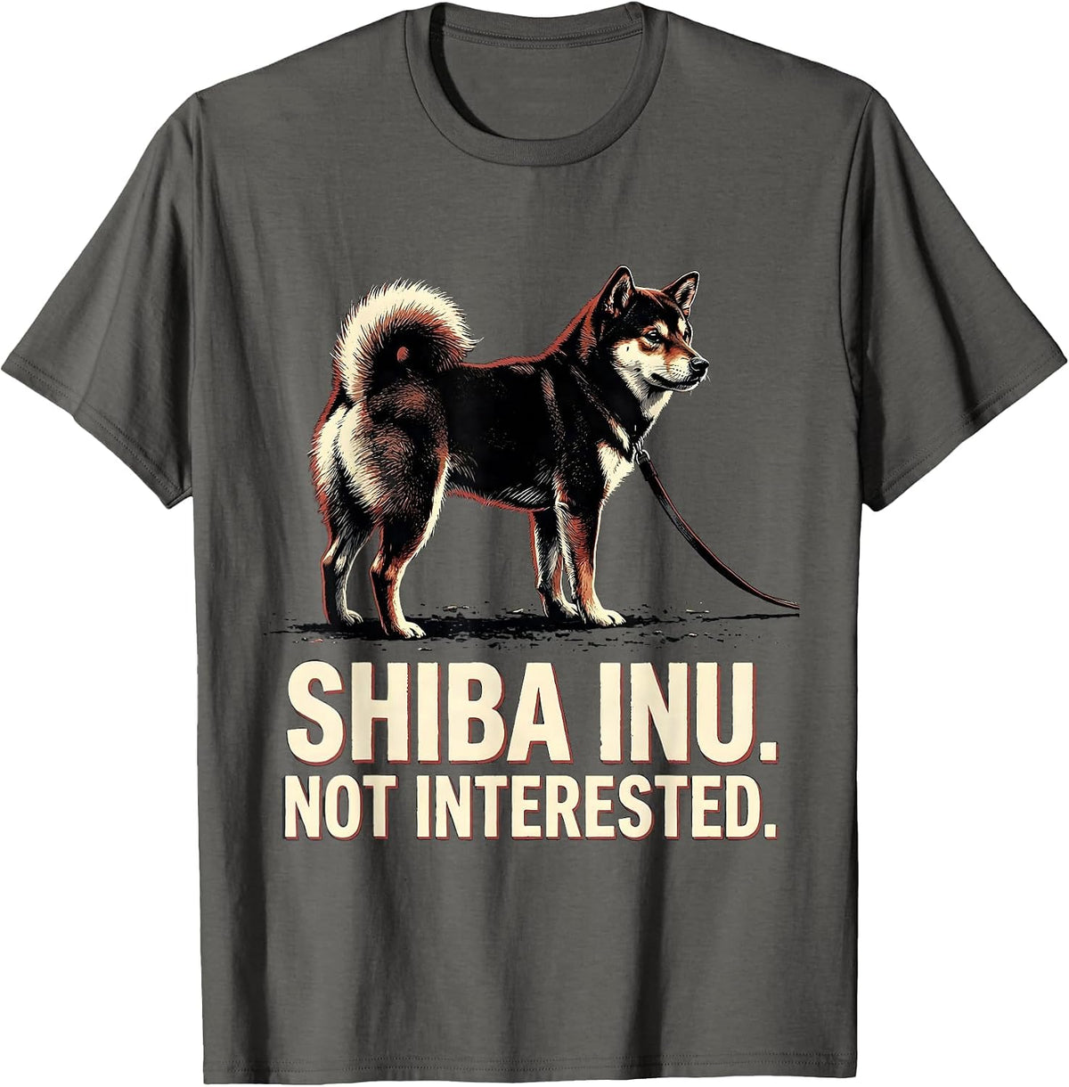 Shiba Inu Not Interested Funny Dog Lover Gift Women Girls T-Shirt - Asphalt Grey