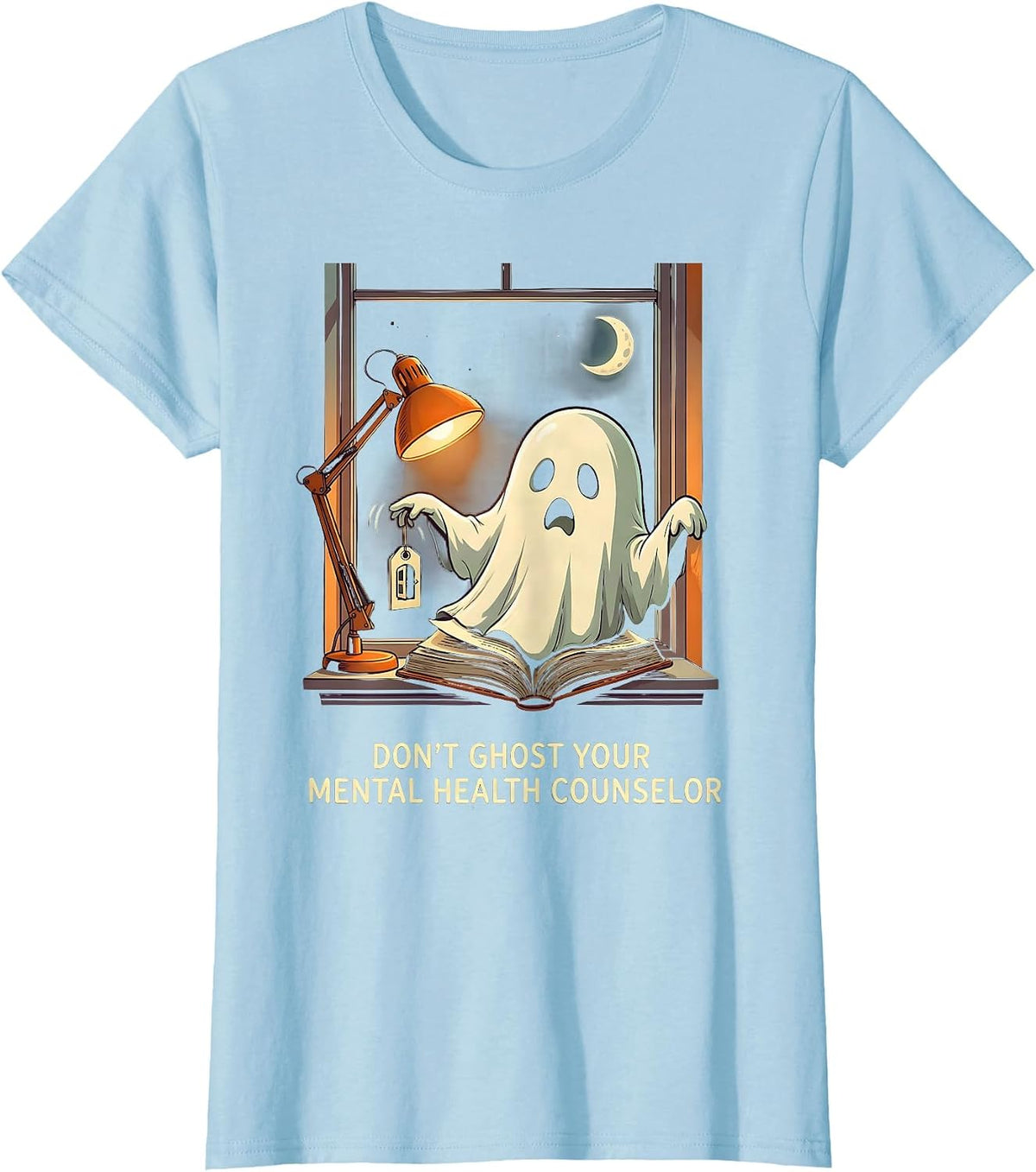 Don't Ghost Your Mental Health Counselor Funny Halloween T-Shirt - Baby Blue