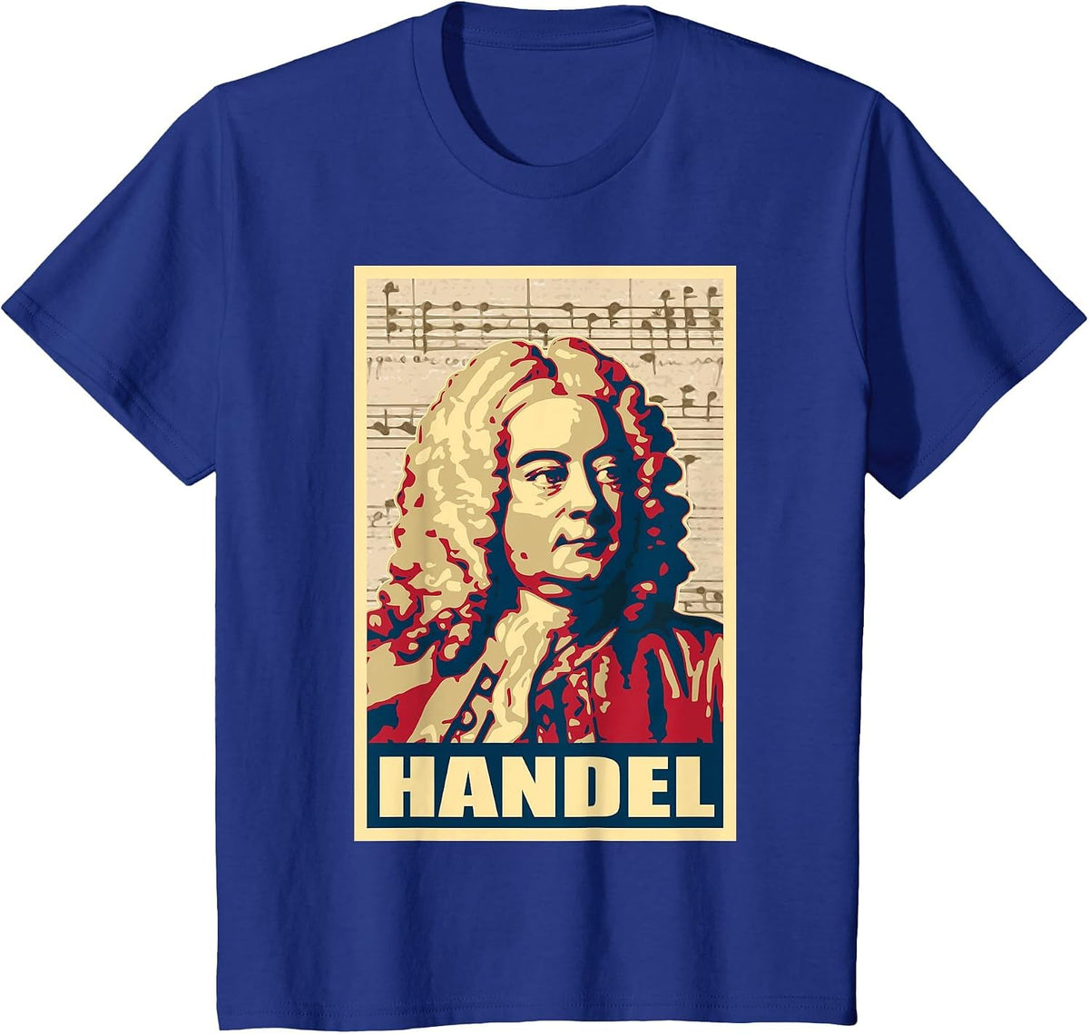 George Frideric Handel Classical Music Composer T-Shirt - Royal Blue