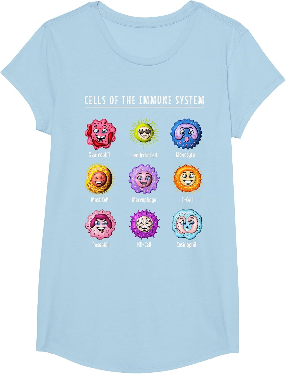 Biology Immune System Cells Funny Science Biology Student T-Shirt - Girls Baby Blue