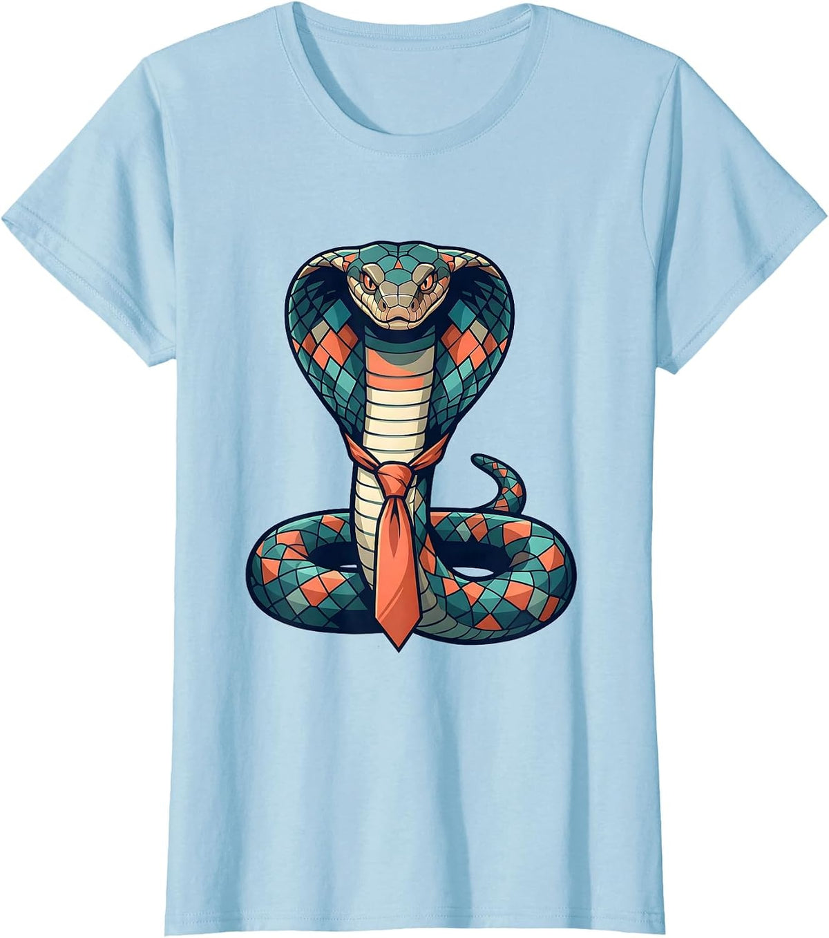 Charming Snake in Silk Tie Rizz Em With the Tism T-Shirt - Baby Blue