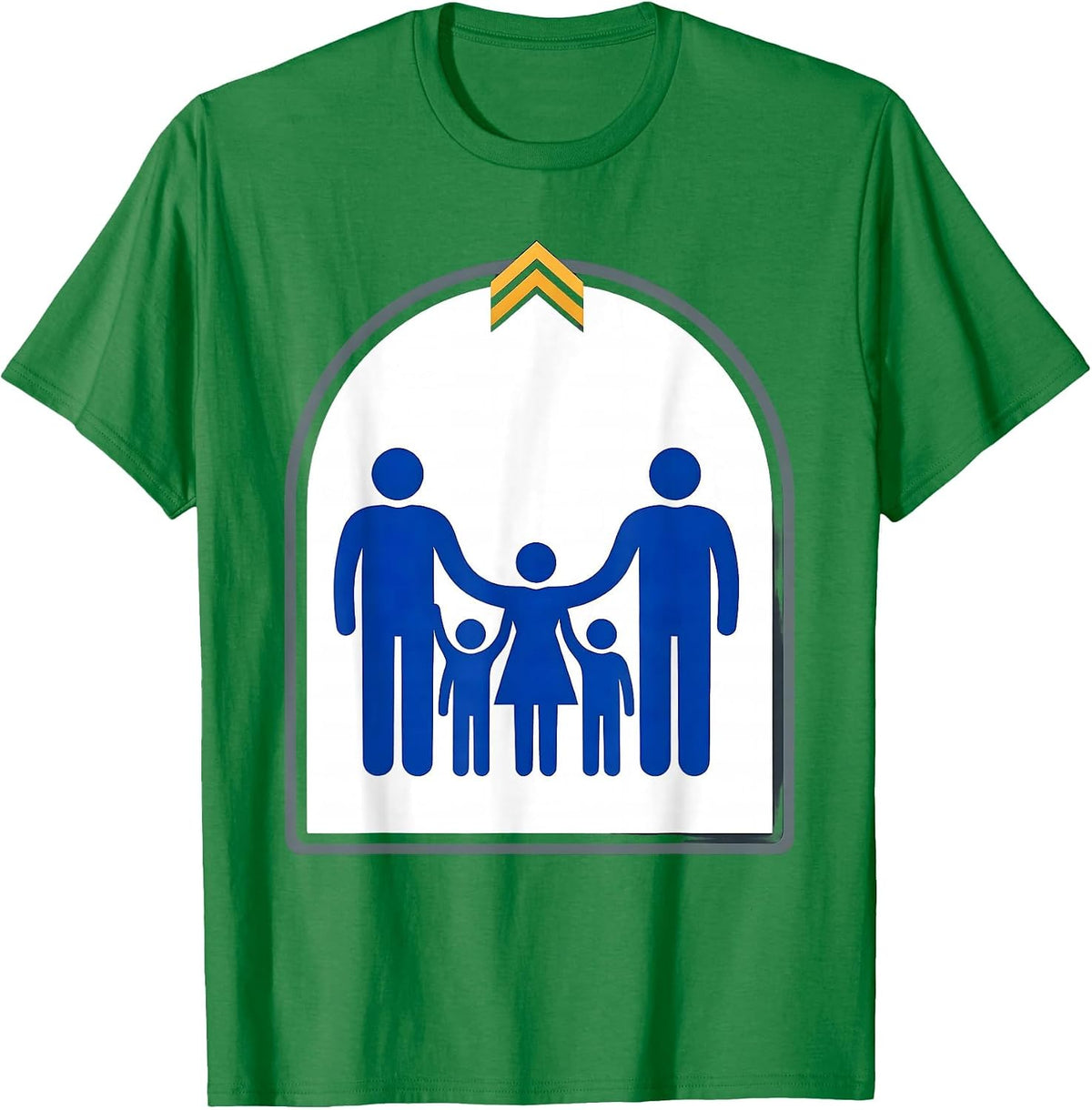 Men's Linked Family Silhouettes Down Syndrome Awareness Support T-Shirt - Kelly Green