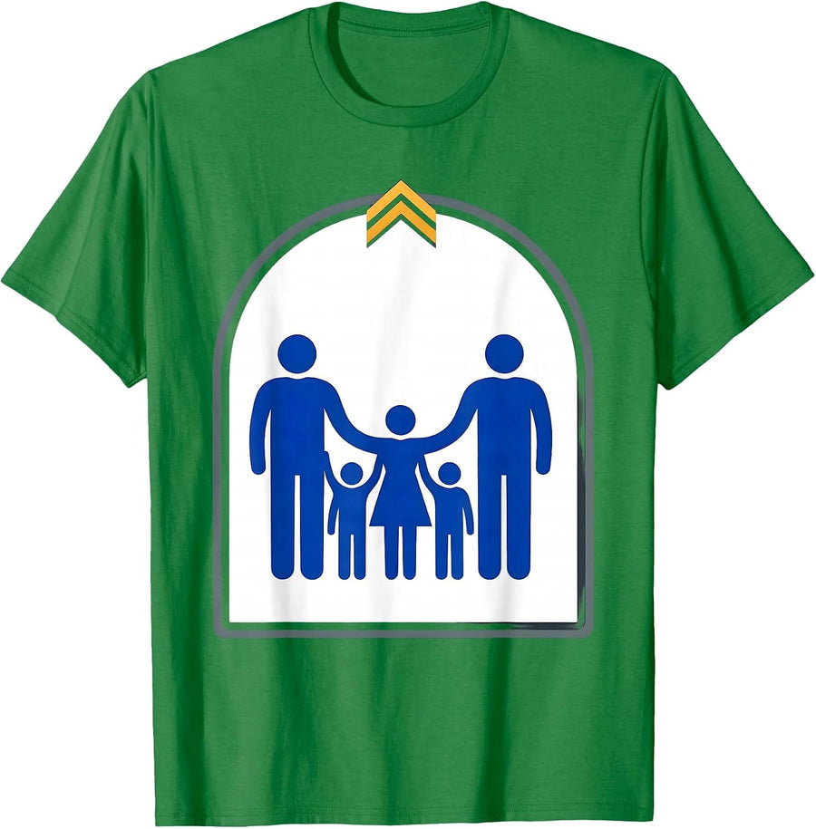 Men's Linked Family Silhouettes Down Syndrome Awareness Support T-Shirt - Kelly Green