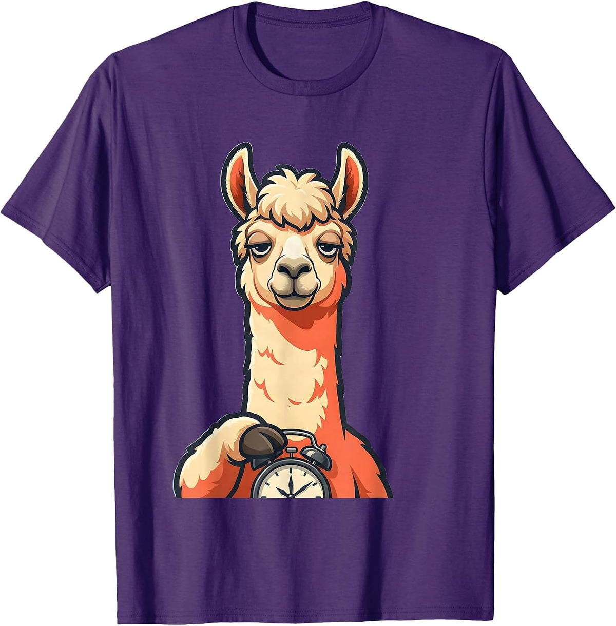 Llama Mascot Funny Alpaca Humor Casual Gift T-Shirt - Purple