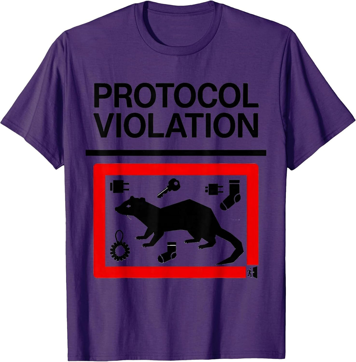 Men's Protocol Violation Ferret Owner Gift Funny Ferret Lover T-Shirt - Purple