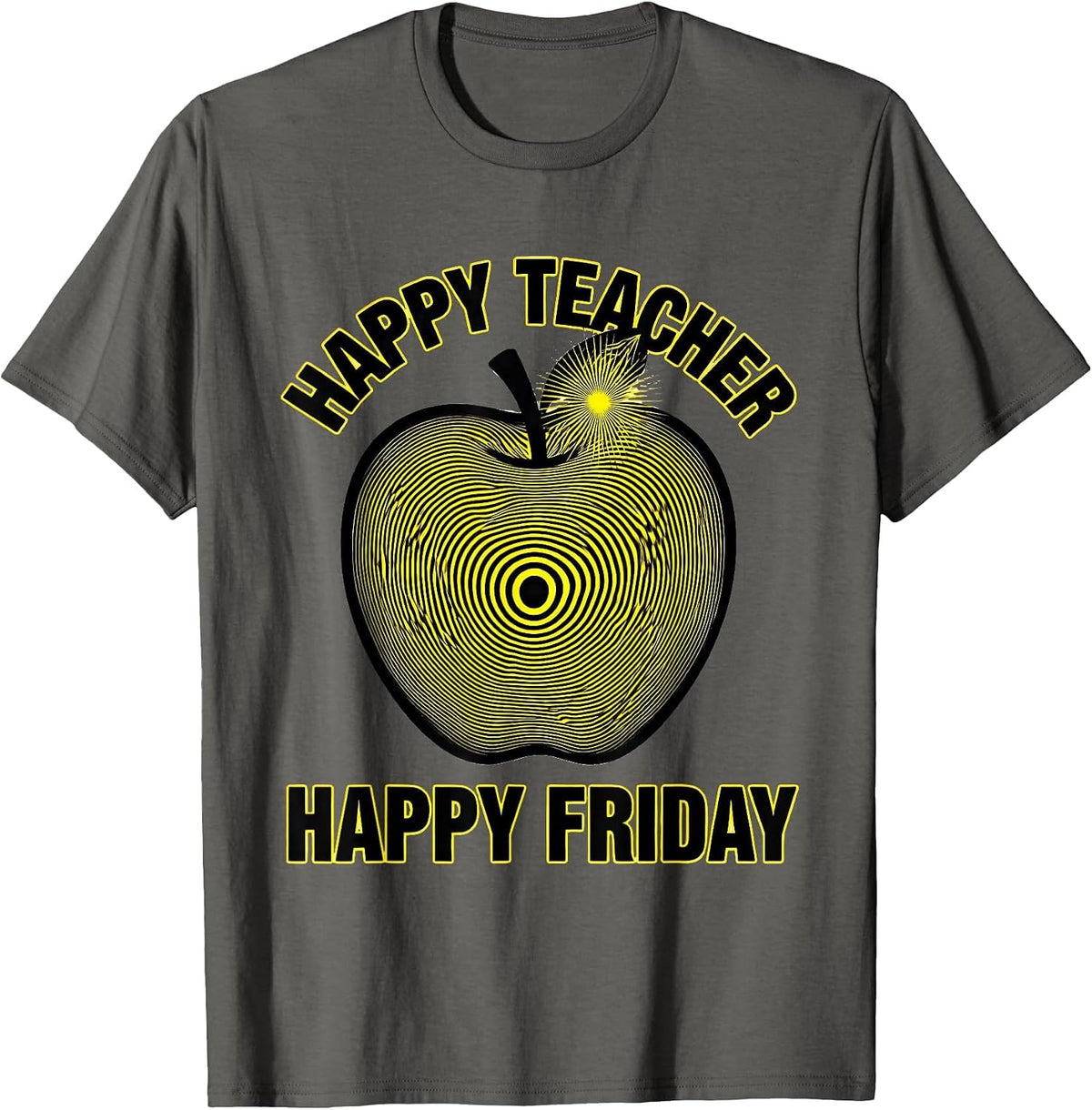 Friyay Teacher Happy Friday Celebration Design T-Shirt - Asphalt Grey