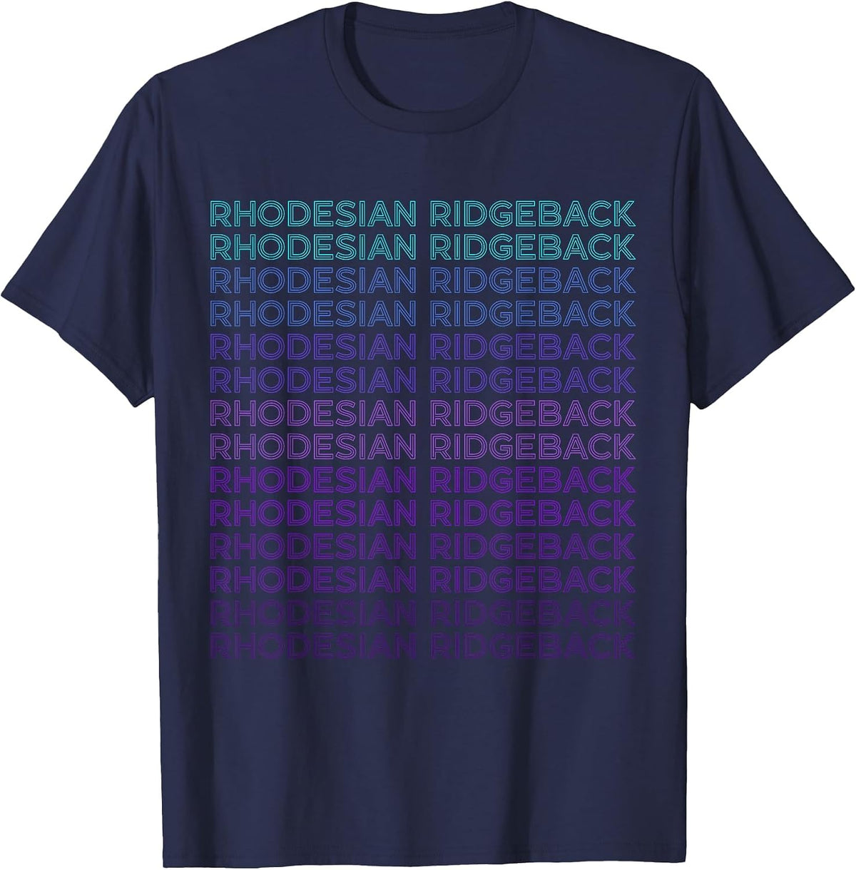 Rhodesian Ridgeback Dog Retro T-Shirt - Navy Blue