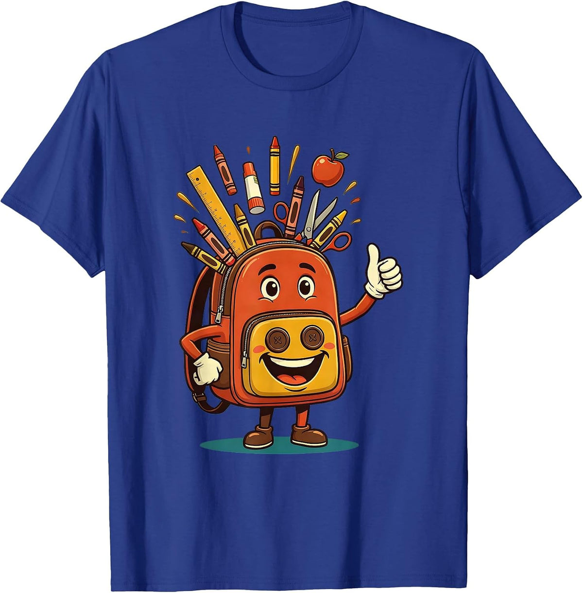 Men's Preschool Teacher Overflowing Backpack Graphic T-Shirt - Royal Blue