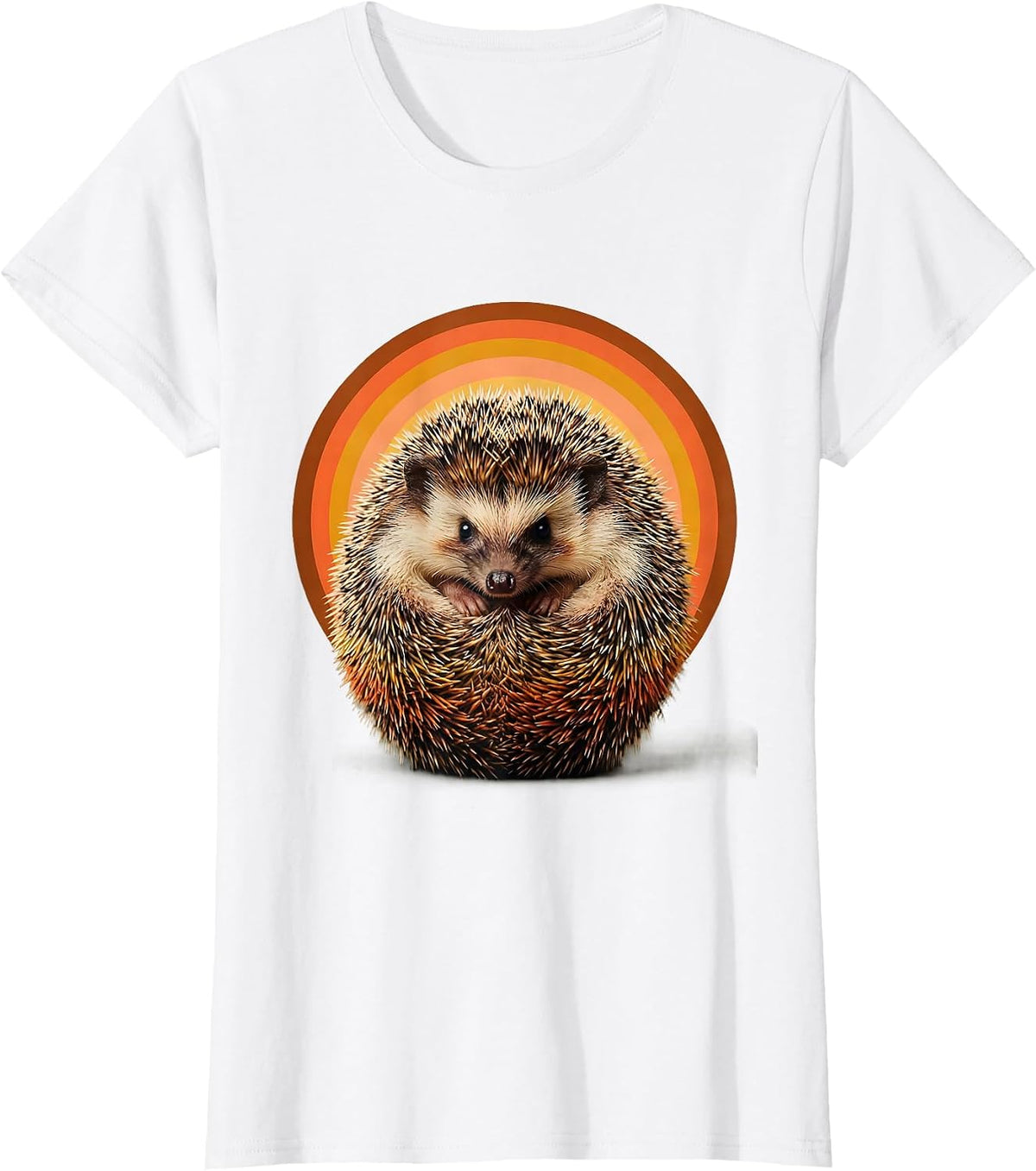 Women's Curled Hedgehog Nope Not Today Graphic T-Shirt - White