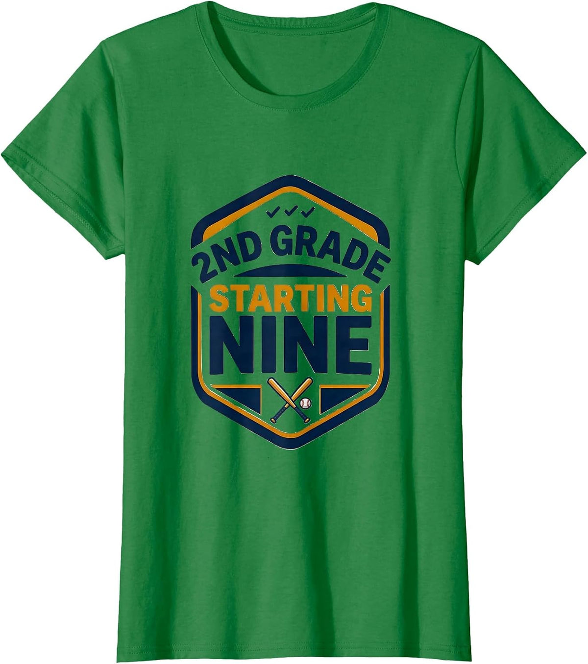 Women's 2nd Grade Starting Nine Back To School Baseball Drip T-Shirt - Kelly Green