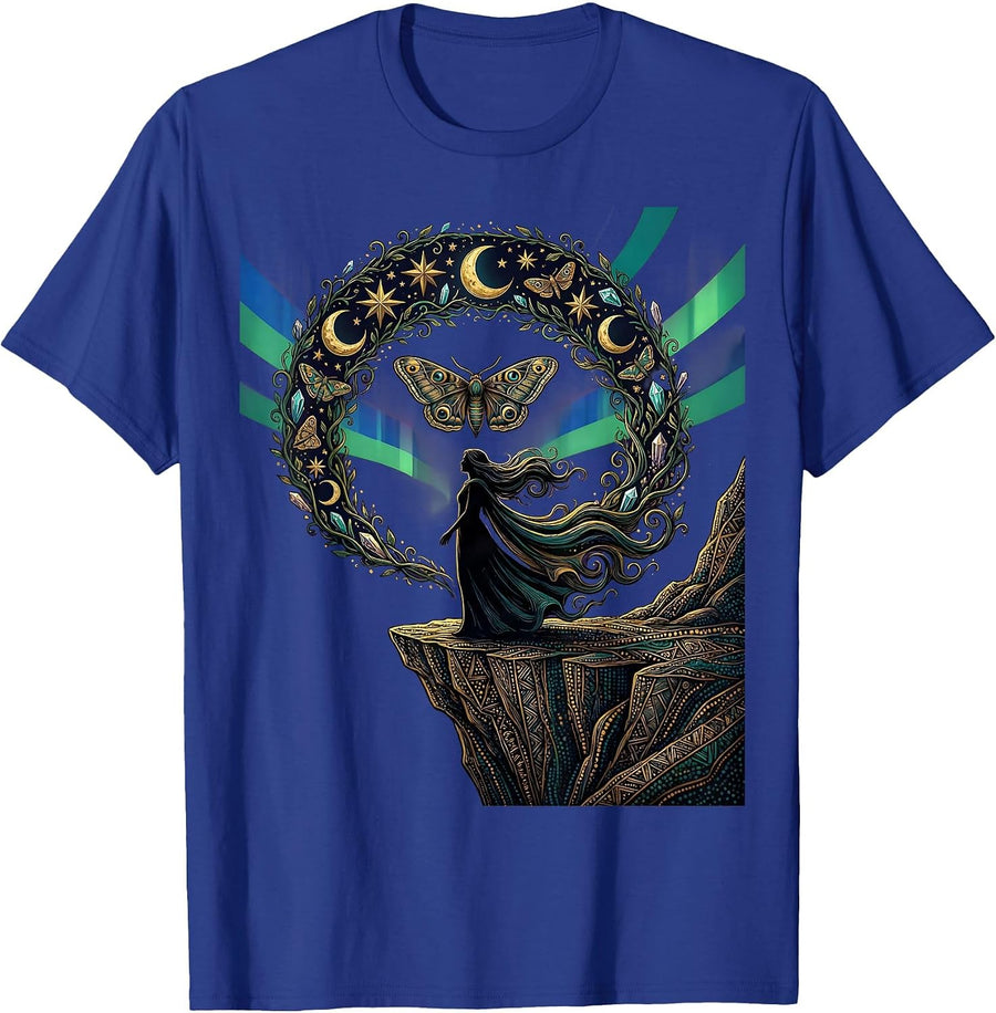 Autism Aurora Borealis Cliff Watching Design T-Shirt - Royal Blue