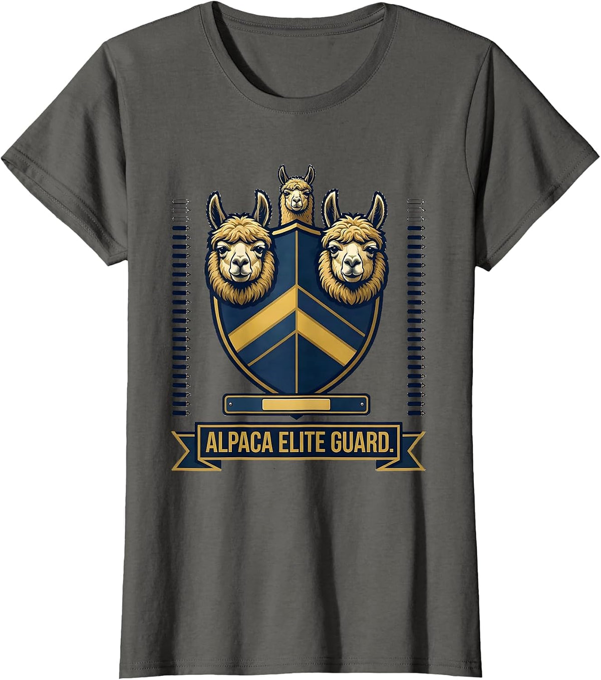 Women's Alpaca Elite Guard Funny Alpaca Lover Animal Humor Gift T-Shirt - Asphalt Grey