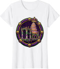 Women's Mardi Gras Parade Float King Cake Illustration T-Shirt - White