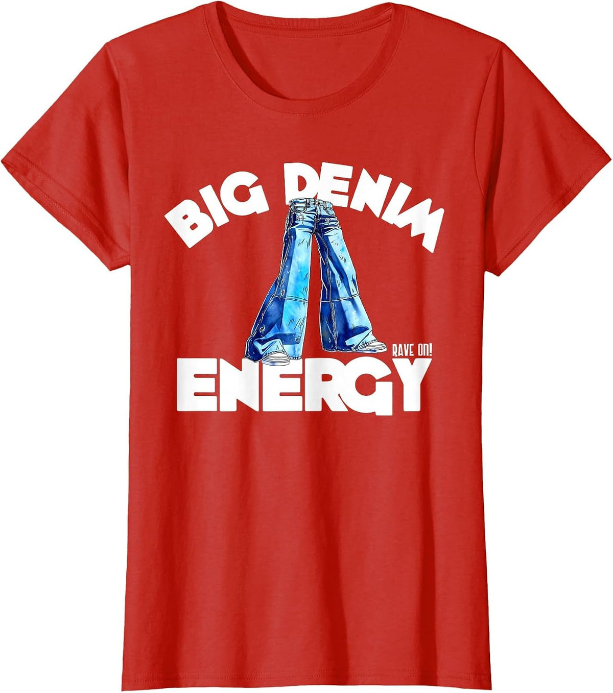Energy Raver Rave JNCO EDM Denim T-Shirt - Red