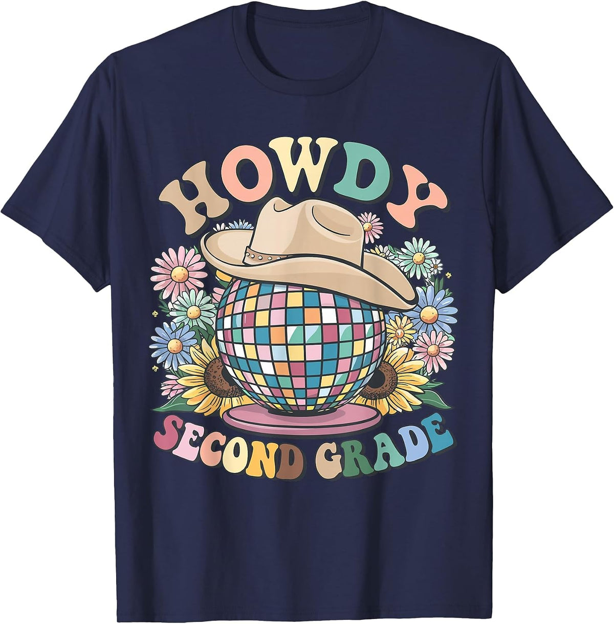 Howdy Second Grade Cowgirl Western 2nd Grade Back to School T-Shirt - Navy Blue