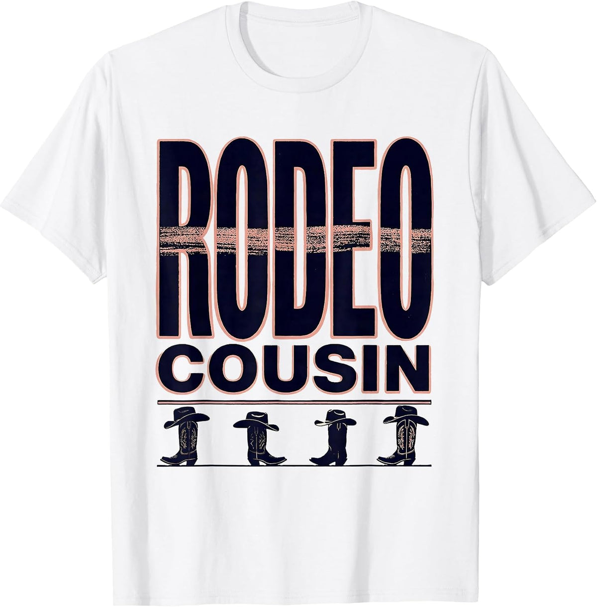 Men's Rodeo Cousin Pink Boots Coquette CowGirl Birthday Party T-Shirt - White