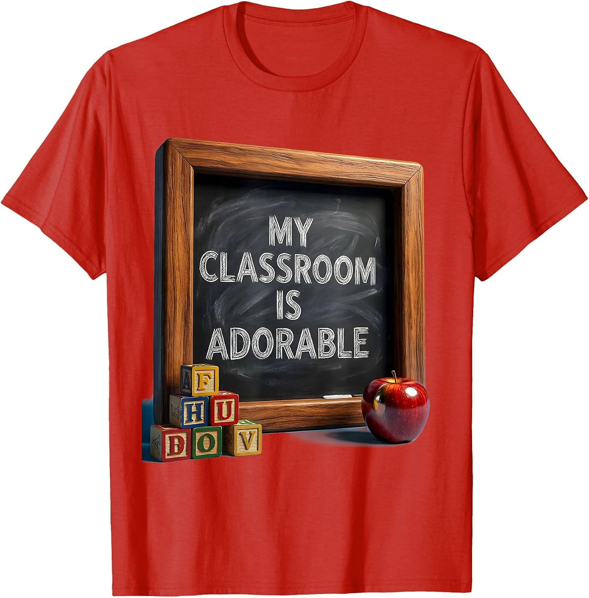 Men's My Classroom Is Adorable Preschool Teacher Design T-Shirt - Red