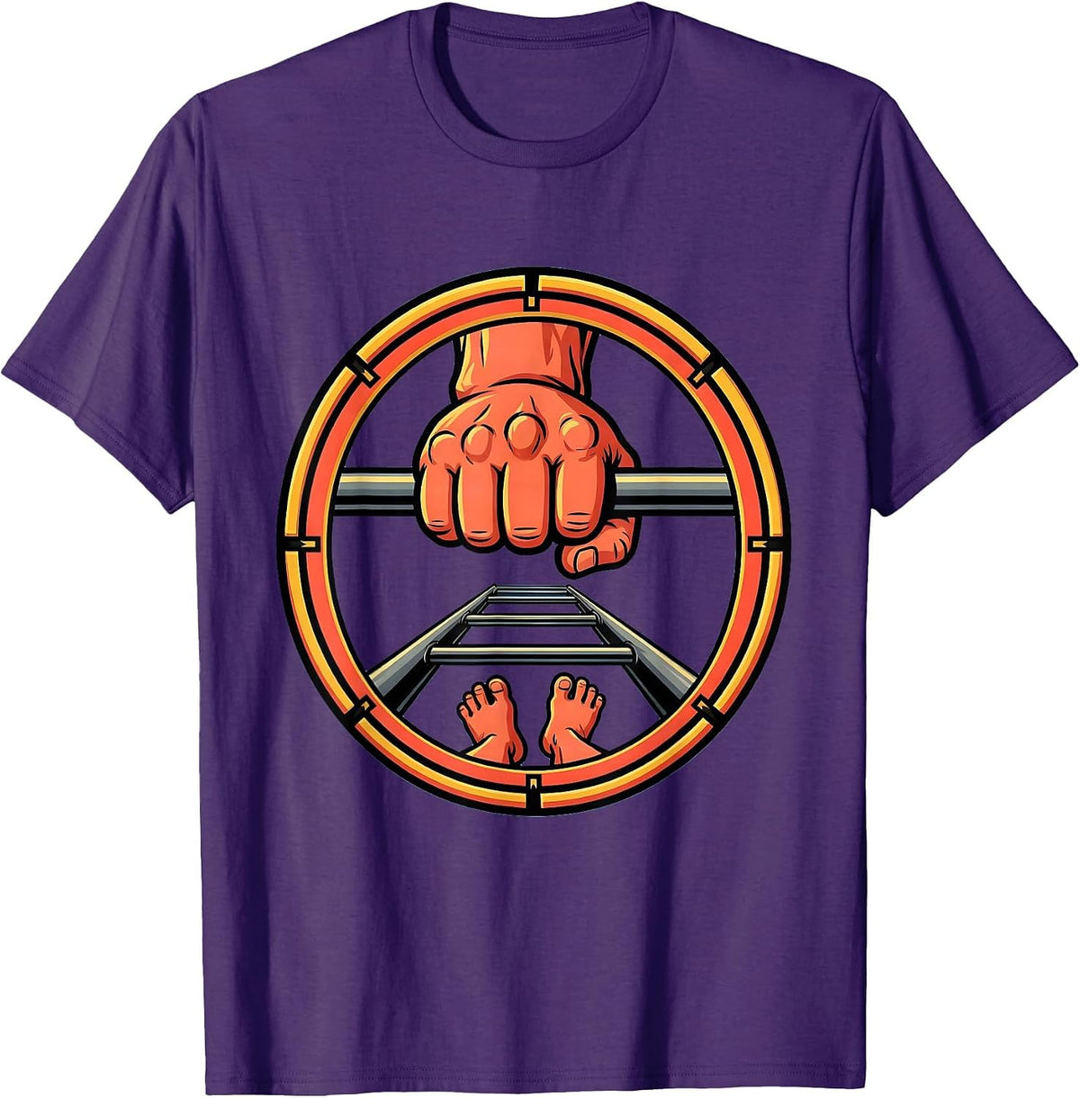 Men's Occupational Therapy Hand Grip Parallel Bar Design T-Shirt - Purple