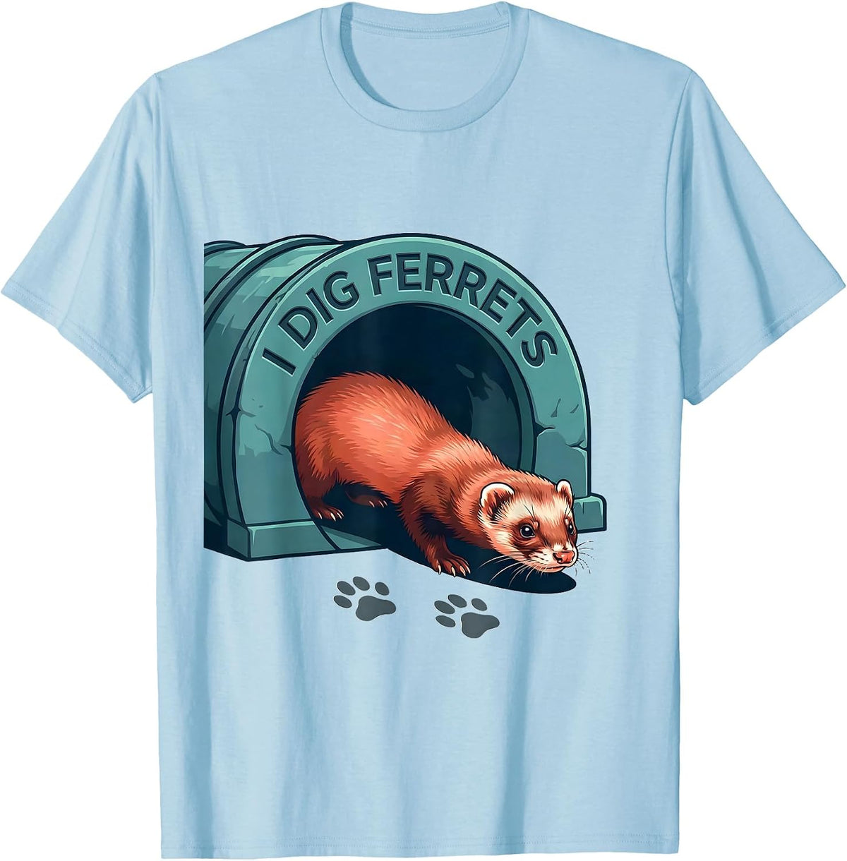 Men's I Dig Ferrets Funny Ferret Lover Gifts For Teens Kids T-Shirt - Baby Blue