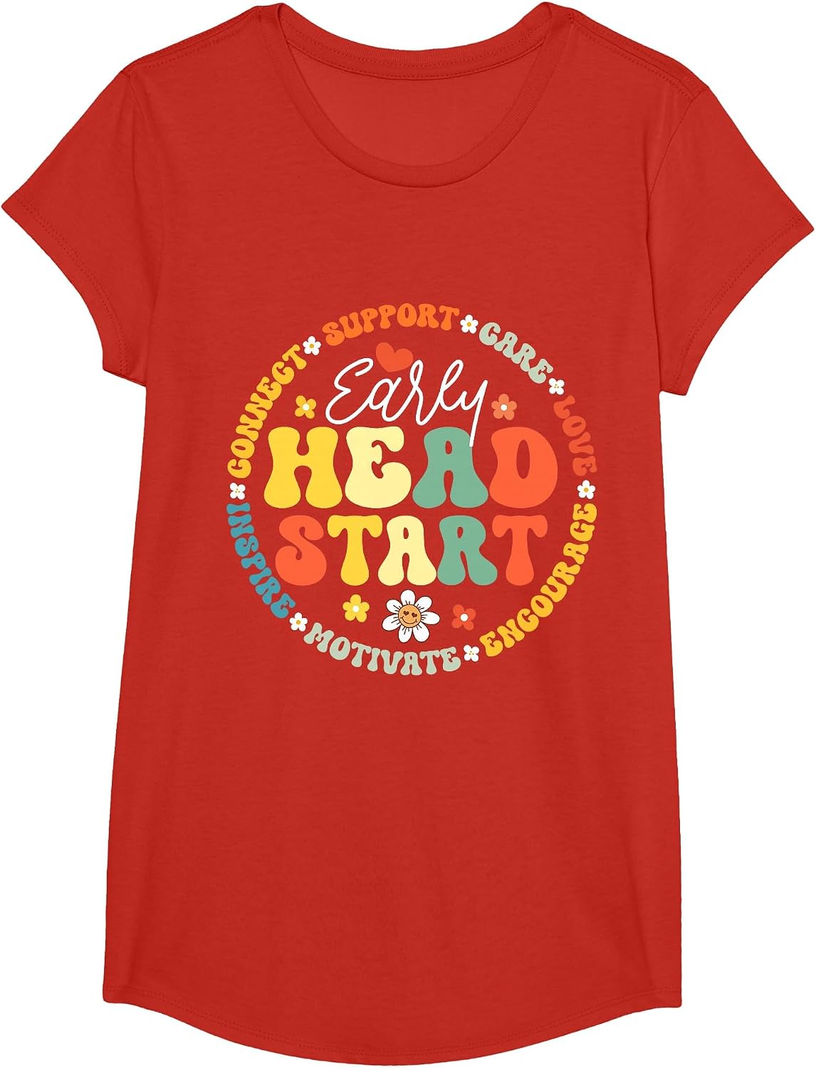Early Head Start Squad Homeschool Teacher Headstart T-Shirt - Girls Red