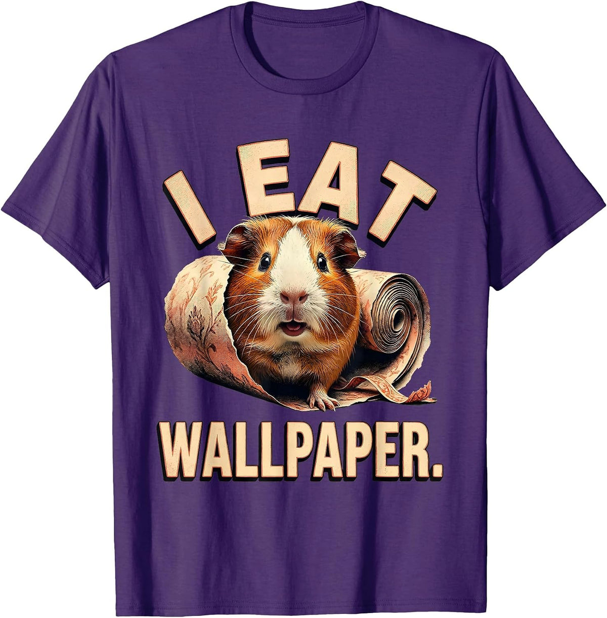 I Eat Wallpaper Surreal Absurdist Animal Meme Humor T-Shirt - Purple