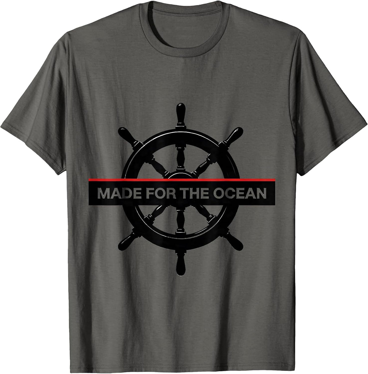 Men's Made for the Ocean Sailor Graphic Design T-Shirt - Asphalt Grey