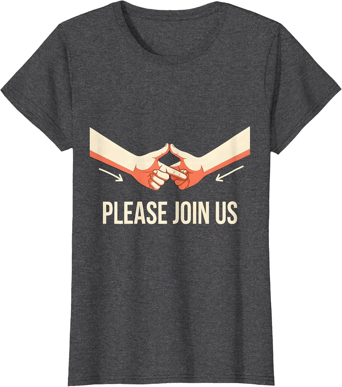 Women's Please Join Us ASL Sign Language Teacher Interpreter SPED T-Shirt - Dark Heather Grey