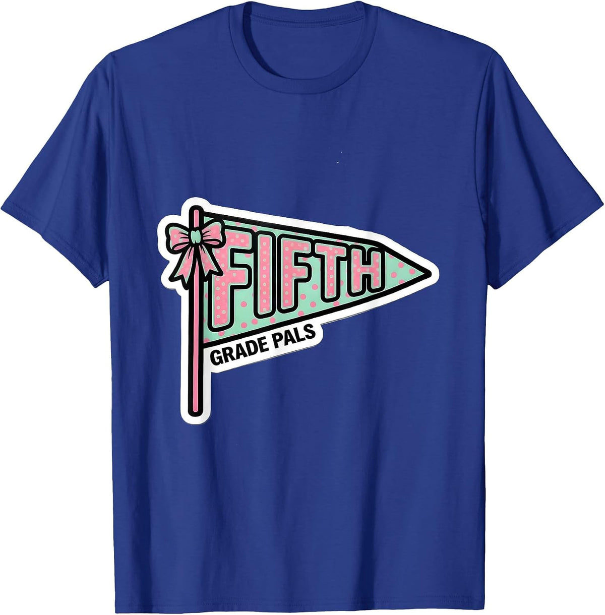 Fifth Grade Pals Cute Coquette Bow Back To School Girl T-Shirt - Royal Blue