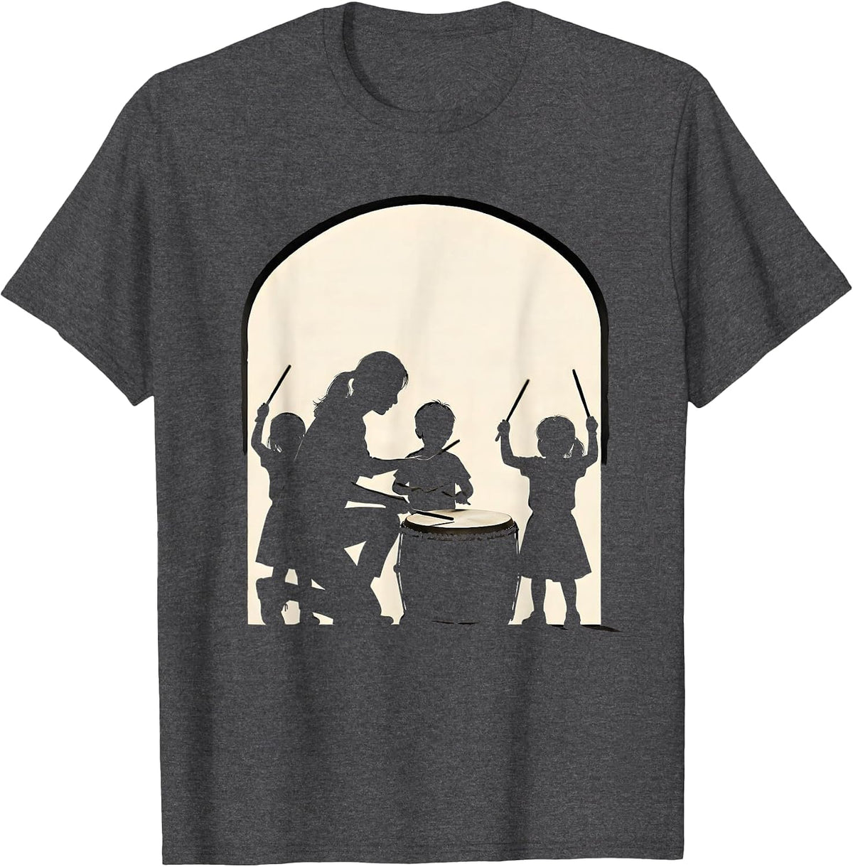 Teacher Drum Music Classroom Back To School T-Shirt - Dark Heather Grey