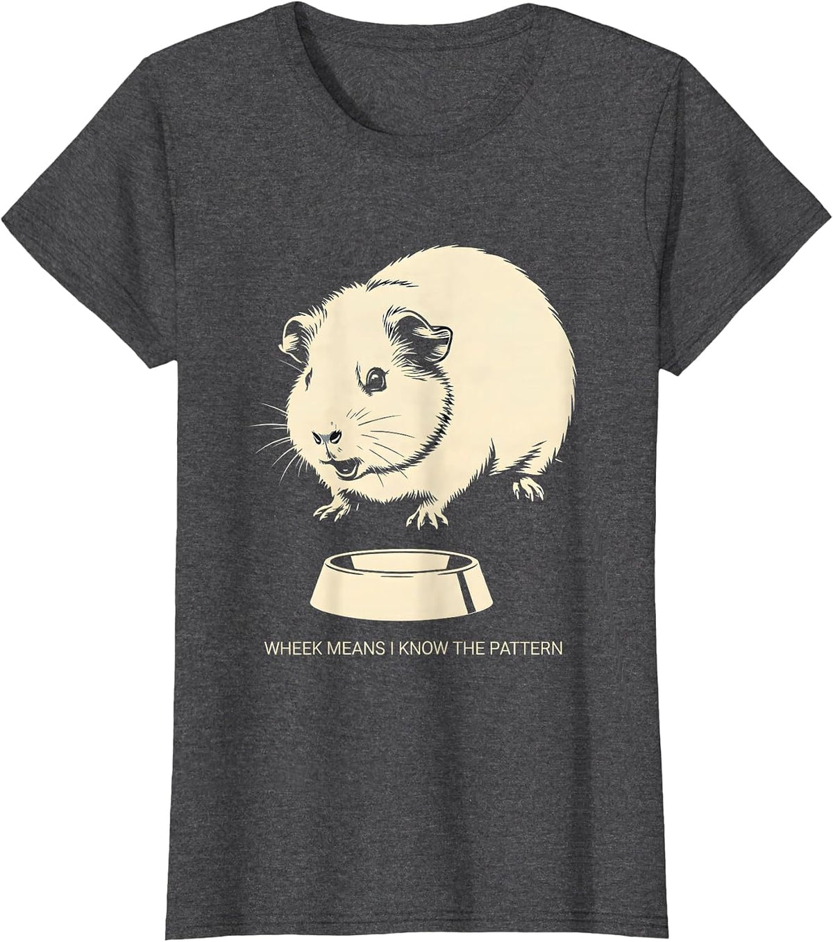 Women's Wheek Means I Know The Pattern Funny Guinea Pig Lover Pet T-Shirt - Dark Heather Grey