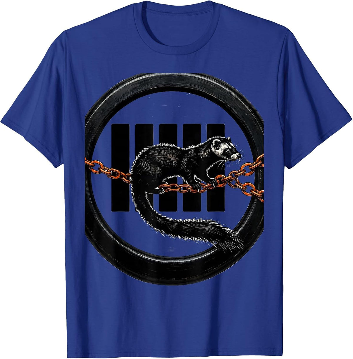 Ferret Badge Breakout Funny Ferret Lover Gift T-Shirt - Royal Blue