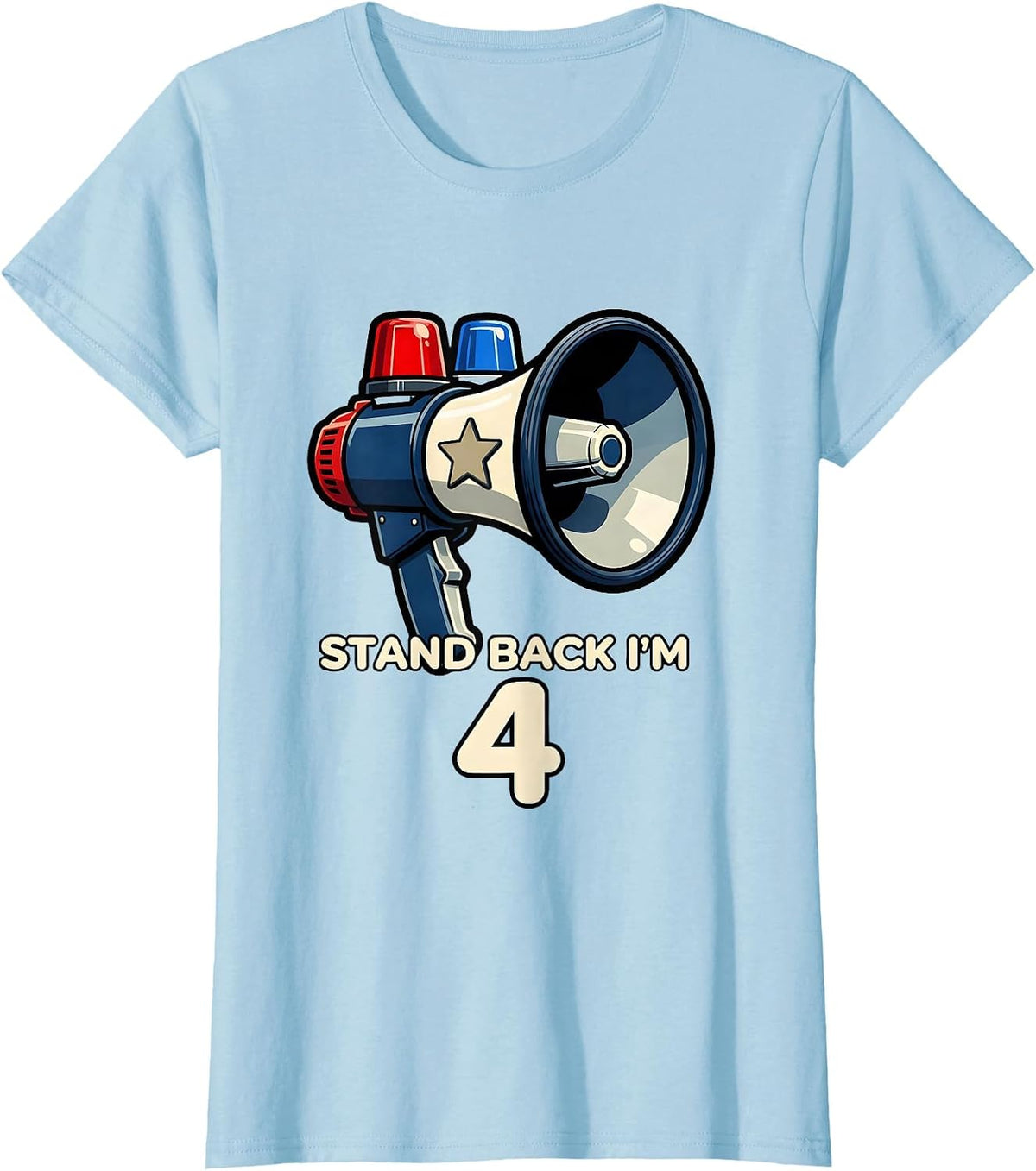 Women's Stand Back I'm 4 Funny Future Police Officer Toddler T-Shirt - Baby Blue