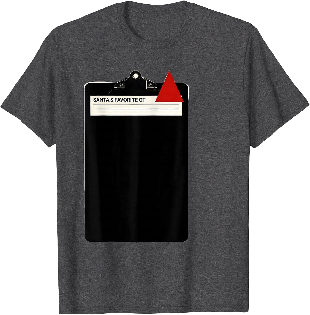 Men's Santa's Favorite OT Funny Occupational Therapist Christmas T-Shirt - Dark Heather Grey