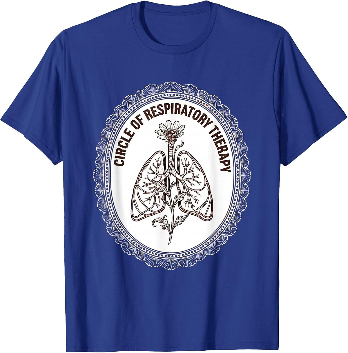 Circle of Respiratory Therapy Boho Minimalist RT Care Week T-Shirt - Royal Blue