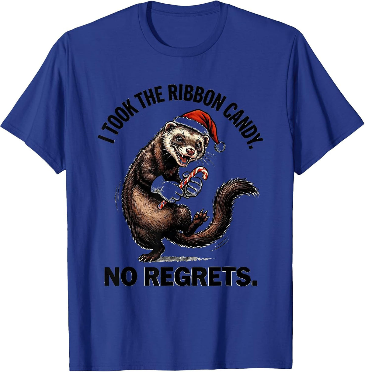 I Took The Ribbon Candy No Regrets Funny Ferret Lover T-Shirt - Royal Blue