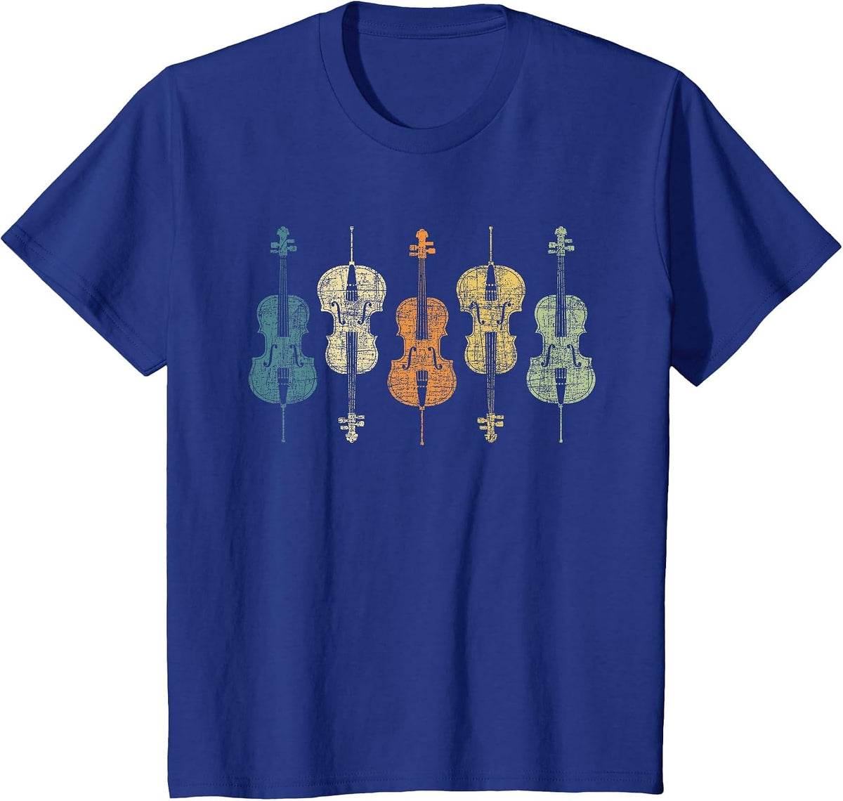 Retro Vintage Cello Player Cellist Musician Classical Music T-Shirt - Royal Blue