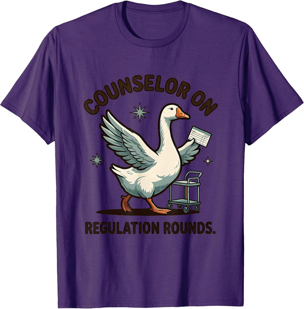Counselor On Regulation Rounds Funny Mental Health Counselor T-Shirt - Purple