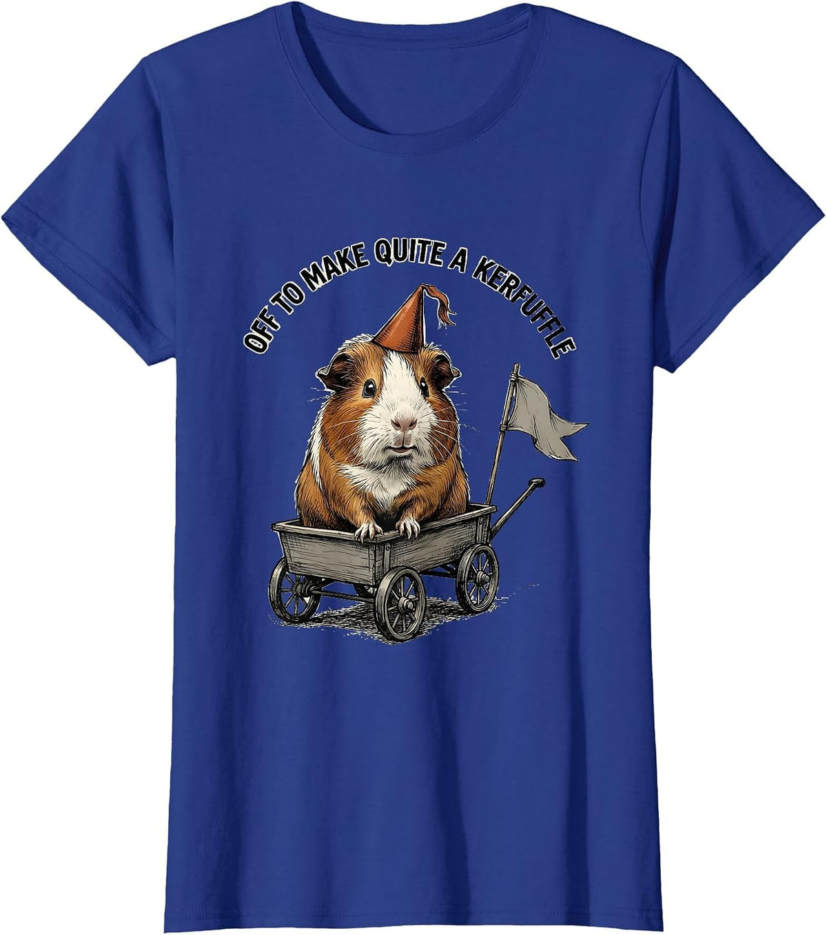 Women's Off To Make Quite A Kerfuffle Hand-Sketched Animal Meme T-Shirt - Royal Blue