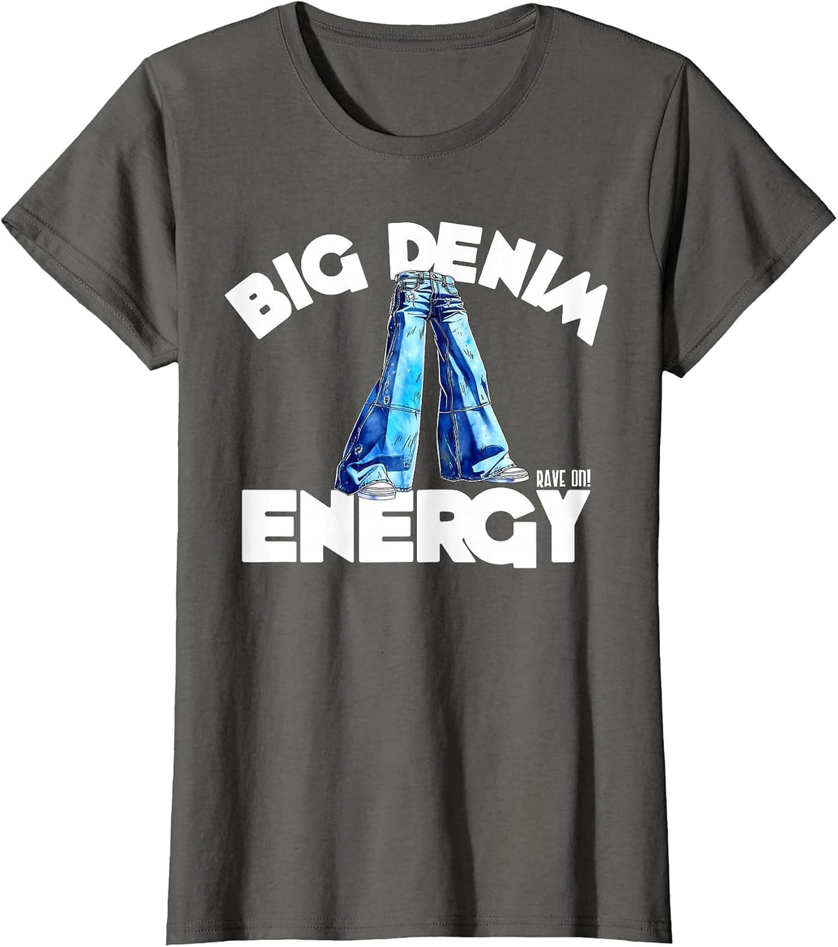 Energy Raver Rave JNCO EDM Denim T-Shirt - Asphalt Grey