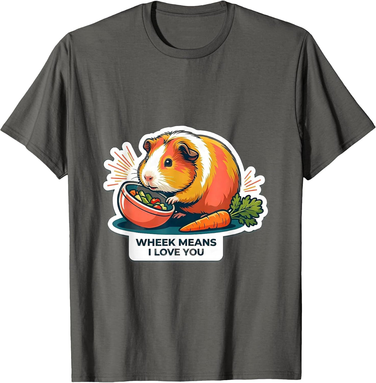 Wheek Means I Love You Funny Guinea Pig Lover Gift T-Shirt - Asphalt Grey