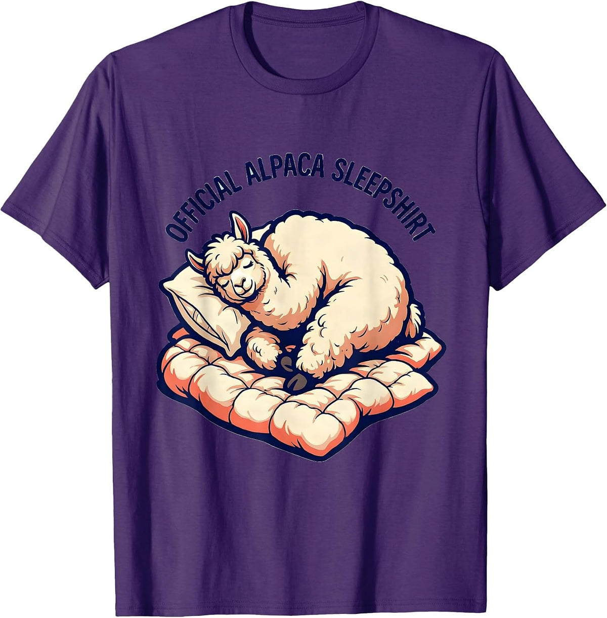 Men's Official Alpaca Sleepshirt Cute Cartoon Animal Lover Gift T-Shirt - Purple